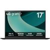 LG gram AI 17Z90U Notebook, Display 17" WQXGA (2560x1600), Intel Core Ultra 7, 16GB RAM, 1TB SSD, Ultraleggero solo 1.379g, Batteria 77Wh, Windows 11 Home, Copilot, Nero