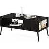 Furinno Claude Tavolino in Stile Mid Century con Gambe in Legno, Espresso, 50.01 (D) x 100.00 (W) x 45.01 (H) cm