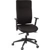 HJH Office 608500 Sedia girevole professionale per ufficio PRO-TEC 300 tessuto nero Sedia ergonomica per ufficio, schienale alto, bracciolo regolabile