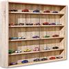 Inter Link Espositore da parete per oggetti da collezione Mobile contenitore con 4 ripiani 5 scomparti per miniature Pannello in truciolato Rovere(80x60x9,5 cm) Collectizioni