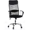 HJH Office 621100 Sedia Da Ufficio ARIA HIGH Mesh Nero, Sedia Girevole, Supporto Lombare Regolabile, Braccioli Fissi, Schienale Ergonomico, Alto