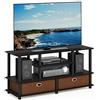 Furinno Mobile Porta TV con 2 Cassetti, Legno, Nero/Marrone, 52