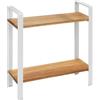WENKO Scaffale da cucina Louisa a 2 ripiani, ripiano per piano di lavoro, in legno di acacia e metallo, crea più spazio in cucina, 32 x 33 x 11 cm, bianco