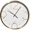 Baroni Home Orologio da Parete in PVC in Stile Moderno 25 cm, Silenzioso, Numeri Grandi Oro