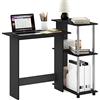 Furinno Abbott Scrivania angolare per Computer con libreria, Legno ingegnerizzato, Americano/Acciaio Inossidabile, 59.99 (D) x 96.90 (W) x 84.99 (H) cm