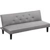Baroni Home Divano Letto in Tessuto 3 Posti Trasformabile in Letto Imbottito, Divano Reclinabile con Gambe in Plastica da Salotto, Camera degli Ospiti, Apertura 93 cm, 167x70x77 cm, Grigio