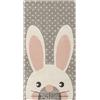 Baroni Home Tappeto Morbido Cameretta Bambini, Tappeto Moderno a Pelo Corto, Scendiletto Camera Bambino Bambina Colori Pastello, Grazioso Coniglio Grigio, 80x150 cm