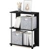 Furinno JAYA Libreria dal design semplice, Americano, tubi in acciaio inossidabile