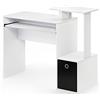 Furinno Econ Scrivania Multiuso per Computer con ripiano, Legno, Bianco/Nero, 40.01 x 40.01 x 86.61 cm