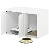 Furinno Peli tavolino piccolo con contenitore per lettiera, bianco solido