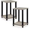 Furinno Turn-N-Tube Tavolino, Legno, Rovere Francese Grigio/Nero, 2 unità