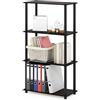 Furinno Turn-N-Tube Scaffali Senza Attrezzi, Legno ingegnerizzato, Noce Scuro (Dark Walnut), Taglia Unica