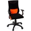 HJH Office 670480 girevole per bambini e ragazzi KIDDY PRO AL tessuto nero/arancio da ufficio da scrivania con braccioli