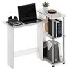 Furinno Abbott Scrivania angolare per Computer con libreria, Legno ingegnerizzato, Quercia Bianca/Acciaio Inossidabile, 59.99 (D) x 96.90 (W) x 84.99 (H) cm