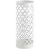 Baroni Home Portaombrelli Design Moderno Porta Ombrelli in Metallo Classic Bianco con 2 Gancini e Vaschetta Scolapioggia Rimovibile 19X19X49 cm (Bianco)