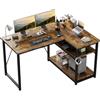 JUMMICO Scrivania Angolare a L 120x80 cm Design Moderno Marrone