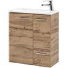 Schildmeyer Matteo 137111 - Mobile lavabo con finitura stile rovere naturale, 50 x 25 x 60 cm