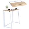 MEUBLE COSY Tavolo Pieghevole Scrivania Portatile Postazione di Lavoro per Computer Soggiorno Ufficio Piccoli Spazi, Facile da Montare, Struttura in Metallo, Rovere e Bianco
