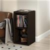 Furinno CUBICLE Mobile per Giradischi con Raccoglitore per Vinili, 2-Cube 1.2 Extra Spesso Raccoglitore per Dischi in Vinile, Scaffale Multimediale per CD DVD Dischi, Rovere Scuro Nero