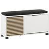 Schildmeyer Panca per scarpe Loft, in legno, colore bianco opaco/pannello acustico, 98,4 x 33,1 x 47,2 cm