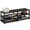 Furinno Turn-S-Tube Scarpiera, Legno, Marrone (Espresso/Black), taglia unica