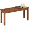 Furinno TIOMAN Panca da esterno, panca da giardino senza schienale, panca stile country, per patio, giardino, veranda, 12 x 39 x 19, Naturale