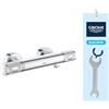 GROHE QUICKFIX, Precision Feel, Miscelatore termostatico per doccia, limitatore di portata GROHE EcoButton blocco sicurezza 38, Cromo, 34790000