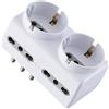 Electraline 71063 Adattatore Spina Tedesca Multipresa 6 Posti 2 Schuko + 4 Bivalenti 10/16A