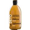 Deto Andrea Milano, Aceto di Cocco Biologico con Madre, Prodotto dalla Linfa Fermentata della Noce di Cocco, Non Filtrato e Non Pastorizzato, Aroma Mite e Sapore Dolce, Made in Italy, 500 ml