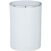 Wenko 22554100, Inca - Pattumiera a coperchio oscillante in plastica ABS, 18,5 x 18,5 x 25,5 cm, colore: Bianco / Cromo