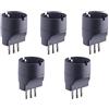 Electraline 92294 Set 5 Adattatori da Schuko a Spina Piccola 10A, Nero, Confezione da 5