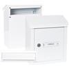 ARREGUI V4031 Pack copri fessura + cassetta postale in acciaio per porte o cancelli esterni, cassetta postale da esterno, cassette postali con bocca 23x3 cm, taglia S (DIN A5), bianco