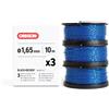 Oregon Confezione da 3 Bobine Filo per Decespugliatore Black & Decker, Pronte all'Uso Grazie al Rocchetto Pre-Avvolto a Spirale Quadrata Gatorline, 1,65 mm