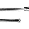 TATAY Tubo flessibile doppio per doccia, 2 m, fino a 50 kg di pressione, doppia aggraffatura, flessibile in ottone, acciaio inox tipo 301, filettatura universale G 1/2 pollici, cromato