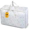 Romon Borsa Portaoggetti, 1 Pezzi 105L Borse di Stoccaggio Trasloco Grandi Impermeabile con Cerniera e Maniglia, Borsoni Sacchetti Pieghevole Scatole Armadio Viaggio per Vestiti Coperte Trapunte, Blu