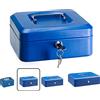 ARREGUI Elegant C9225 Cassetta di sicurezza con chiave per contare e trasportare denaro | Cassetta Portavalori in acciaio con vassoio Portamonete | Cassaforte portatile de 20 cm di larghezza | Blu