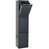 Arregui Basic CR304-B Pattumiera Differenziata 3 Scomparti | 3x 17L (51L) | Contenitore in Acciaio da Interno | Mobile per Raccolta Differenziata | Cestino Spazzatura da Cucina e Ufficio | Antracite