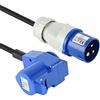 Electraline 46149 Prolunga Industriale 10 M in Gomma H07RN-F con doppia presa (1 Industriale CEE + 1 Schuko), Spina a 3 Poli CEE Adatta per Camper, Campeggio, Caravan, Barca, cantiere, IP44