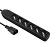Electraline 62067 Multipresa per UPS con 6 posti bivalenti 10/16A con Interruttore di Sicurezza, Spina ingresso tipo VDE C14, Cavo 1,5m, Nero