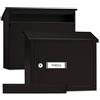 ARREGUI V4084 Pack Maxi copri fessura + cassetta postale in acciaio per porte o cancelli esterni, cassetta postale da esterno, cassetta postale 32,5x3 cm, taglia M (DIN A4 e rivista), nero