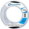 Electraline 10901 Piattina Indivisibile H03VVH2-F, Sezione 2x0.75 mm, 10 mt, Bianco