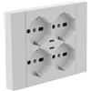 Electraline 22107 Multipresa da Incasso Quadra 4 Posti Universali P40 + 2 USB-C, Compatibile con Tutte le Scatole da Incasso 3 Posti (Muratura o Cartongesso)