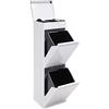 ARREGUI Top CR221-B Pattumiera Differenziata 2 Scomparti | 2x17 L (34 L) | Contenitore in Acciaio con Cassetto Superiore | Mobile per Raccolta Differenziata | Cestino per Spazzatura da Cucina | Bianco