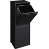 Arregui Basic CR206-B Pattumiera Differenziata 2 Scomparti | 2x17 L (34 L) | Contenitore in Acciaio da Interno | Mobile per Raccolta Differenziata | Cestino per Spazzatura da Cucina e Ufficio | Nero