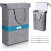 Romon Cesto Portabiancheria, Cesta Portabiancheria Portabiancheria Sporca Secchi per la Biancheria Laundry Basket Pieghevole, Cestino Panni Sporchi da 48L Con maniglie per Biancheria Casa Lavanderia