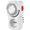 Electraline 58113 Programmatore Timer Meccanico Giornaliero, Spina Italiana piccola 10 A, Presa Schuko + 10A, Bianco