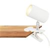 BRILONER - Lampada da scrivania con interruttore a cavo, orientabile, a spina, lampada da lettura, lampada a morsetto, lampada a morsetto, 16,5x6,5x12cm, bianco