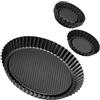 Zenker Set Stampo Torta e Crostata in Acciaio al Carbonio da 28 cm e 6 Mini Stampi 10 cm - Antiaderenti, Resistenti 230°C, per Crostate, Quiche e Tartellette, Ottima Conduzione Calore