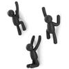 Umbra Buddy Ganci da parete, Set di 3, Nero