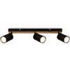 Briloner - Lampada da soffitto, orientabile, attacco GU10, max. 9 W, plafoniera, lampada soggiorno, cucina, faretto da soffitto, illuminazione da soffitto, 44 cm, legno nero, 3 Luci